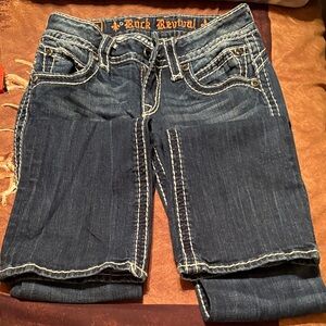 Rock Revival Dark Blue Cropped Jeans